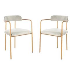 Camille Side Chair in Grey/Gold - Safavieh ACH6201A-SET2