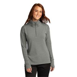 Sport-Tek LST561 Women's Sport-Wick Flex Fleece 1/4-Zip in Light Grey Heather size 2XL | Spandex