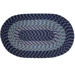 Alpine Braid Collection Reversible Indoor Area Rug, 48" x 72" Oval by Better Trends in Navy Stripe (Size 48X72 OVAL)