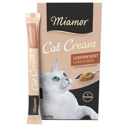 6x15g Salsiccia di Fegato Cat Snack Crema Miamor Snack Gatto