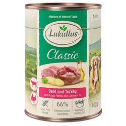 6x400g Turkey & Beef Lukullus Wet Dog Food