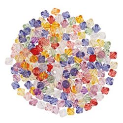 Perles acryliques à facettes, multicolore, 6 mm, 50 g
