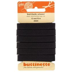 buttinette Ruban élastique "standard", noir, largeur : 12 mm, ruban de 10 m