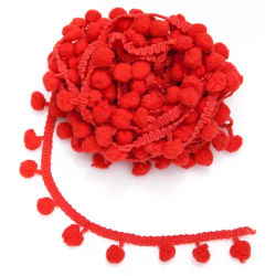Galon de pompons, rouge