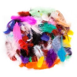 Plumes véritables, multicolore, 20 g = env. 220 - 240 plumes