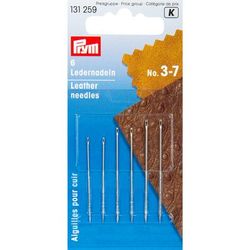 Prym Aiguilles pour cuir, épaisseur : 0,70 - 0,90 mm, longueur : 36 - 43 mm, contenu : 6 pièces