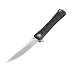 Artisan Cutlery Waistline Linerlock Folding Knife 5in Closed 4in Stonewash Bohler M390 SS Blade Black Titanium Handle Pocket Clip Black Nylon Zippered