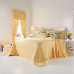 100% Cotton Florence Oversized Bedspread by BrylaneHome in Dandelion Yellow (Size FULL)
