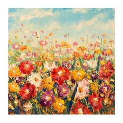 Floral Palette All-Weather Outdoor Canvas Art by West Of The Wind in Multi
