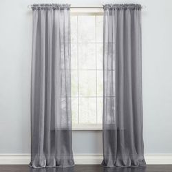 BH Studio Sheer Voile Rod-Pocket Panels -Set of 2 by BH Studio in Slate (Size 120"W 63" L) Window Curtains