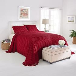 Chenille Bedspread by BrylaneHome in Burgundy (Size FULL)