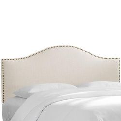 Ashland Nail Button Headboard by Skyline Furniture in Linen Talc (Size KING)