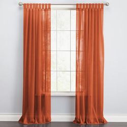 Wide Width BH Studio Sheer Voile Tab-Top Panel by BH Studio in Autumn Leaves (Size 60" W 84" L) Window Curtain