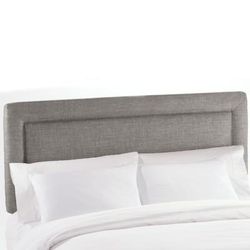 Linen Fabric Full Headboard by Skyline Furniture in Grey Linen