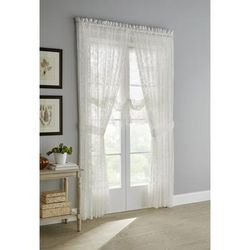 Wide Width Vintage Lace Rod-Pocket Panel by BrylaneHome in Ivory (Size 56" W 63" L) Window Curtain