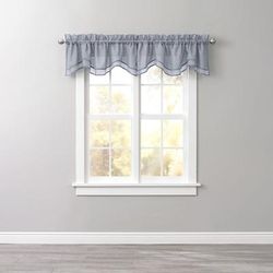 BH Studio Sheer Voile Layered Valance by BH Studio in Slate Window Curtain