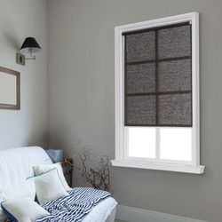 Wide Width Cut-to-Width Spring Natural Roller Shade by Whole Space Industries in Black (Size 63" W 64" L)