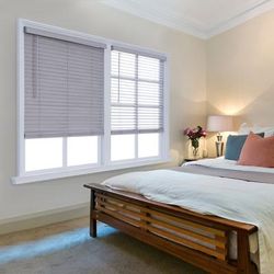 Wide Width Cut-To-Width 2" Distressed FW Blind by Whole Space Industries in Gray (Size 71" W 72" L)