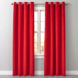 Wide Width BH Studio Velvet Grommet Panel by BH Studio in Santa Red (Size 50" W 63" L) Window Curtain