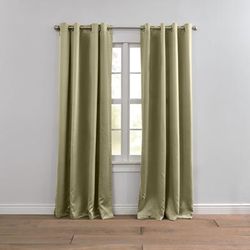 Wide Width BH Studio Room-Darkening Grommet Panel by BH Studio in Sage (Size 54" W 72" L) Window Curtain