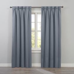 Wide Width BH Studio Room-Darkening Pinch Pleat Panel by BH Studio in Pewter (Size 35" W 84" L) Window Curtain