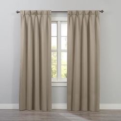 Wide Width BH Studio Room-Darkening Pinch Pleat Panel by BH Studio in Taupe (Size 35" W 84" L) Window Curtain