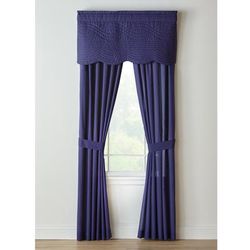 Florence Panel Set with Tiebacks by BrylaneHome in Navy Curtain
