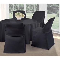 Fresh Ideas Folding Chair Cover 32" x 18" by Levinsohn Textiles in Black