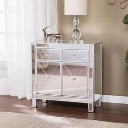 Mirage Mirrored Cabinet by SEI Furniture in Silver