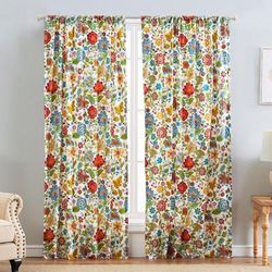 Wide Width Astoria Curtain Panel Pair by Greenland Home Fashions in White (Size 84" W 63" L)
