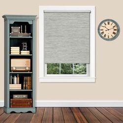 Wide Width Cords Free Privacy Jute Shade by Achim Home Décor in Heather Grey (Size 55" W 72" L)