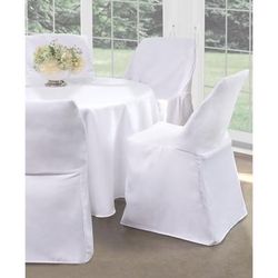 Fresh Ideas Folding Chair Cover 32" x 18" by Levinsohn Textiles in White