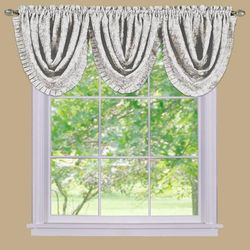 Wide Width Ombre Waterfall Valance by Achim Home Décor in Ivory (Size 48" W 36" L)