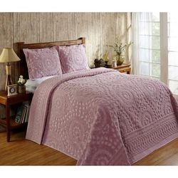 Rio Collection Chenille Bedspread by Better Trends in Pink (Size TWIN)