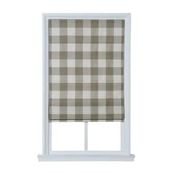 Wide Width Cordless Plaid Flat Roman Shade by Whole Space Industries in Sage (Size 31" W 64" L)