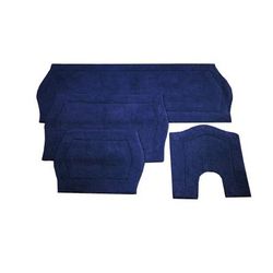 Waterford 4-Pc. Bath Rug Set Blue by Home Weavers Inc in Navy (Size 4 RUG SET)