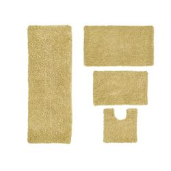 Fantasia 4-Pc. Bath Rug Set by Home Weavers Inc in Yellow (Size 4 RUG SET)