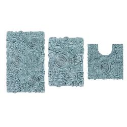 Bellflower 3-Pc. Bath Rug Set by Home Weavers Inc in Blue (Size 3 RUG SET)
