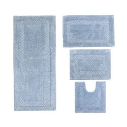 Classy 3-Pc. Bath Mat Set by Home Weavers Inc in Blue (Size 4 RUG SET)