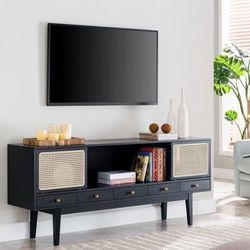 Holly & Martin Simms Midcentury Modern Media Console by SEI Furniture in Black