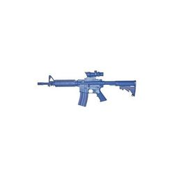 Blueguns Colt M4 Commando Training Guns Not Weighted No Light/Laser Attachment Rifle Flat Top Open Stock Fwd Rail ACOG Sight Blue FSM4CFTRACOG