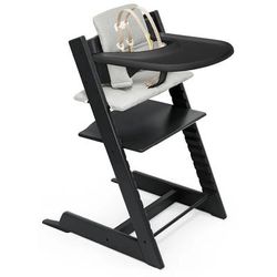 Tripp Trapp High Chair and Cushion with Stokke Tray -- Black/Nordic Grey