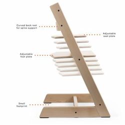 Tripp Trapp High Chair and Cushion with Stokke Tray -- Black/Nordic Grey