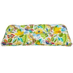 BH Performance Fabric Tufted Wicker Settee Cushion by BrylaneHome in Carolina Thick Patio Outdoor Bench Sofa Loveseat Padding