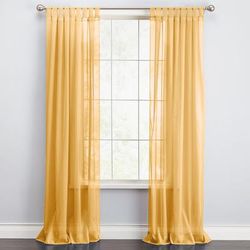 Wide Width BH Studio Sheer Voile Tab-Top Panel by BH Studio in Daffodil (Size 60" W 95" L) Window Curtain