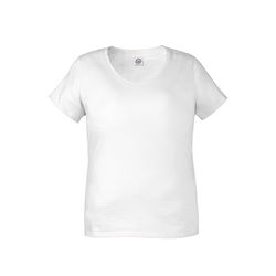 Delta 19400C Women's Ringspun 20/1s Curvy Top in White size 4X | Cotton
