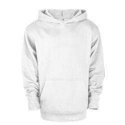 Delta 90200Y Fleece Youth Hoodie in White size Small | Cotton/Polyester Blend