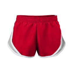 Soffe 081G Girls Team Shorty Short in Red/Silver/White size Medium | Polyester