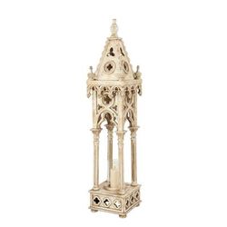 Juniper + Ivory 55 In. x 12 In. Vintage Candle Holder Lantern White Wood - Juniper + Ivory 20486