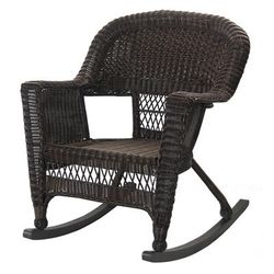 Espresso Rocker Wicker Chair- Jeco Wholesale W00201R-A